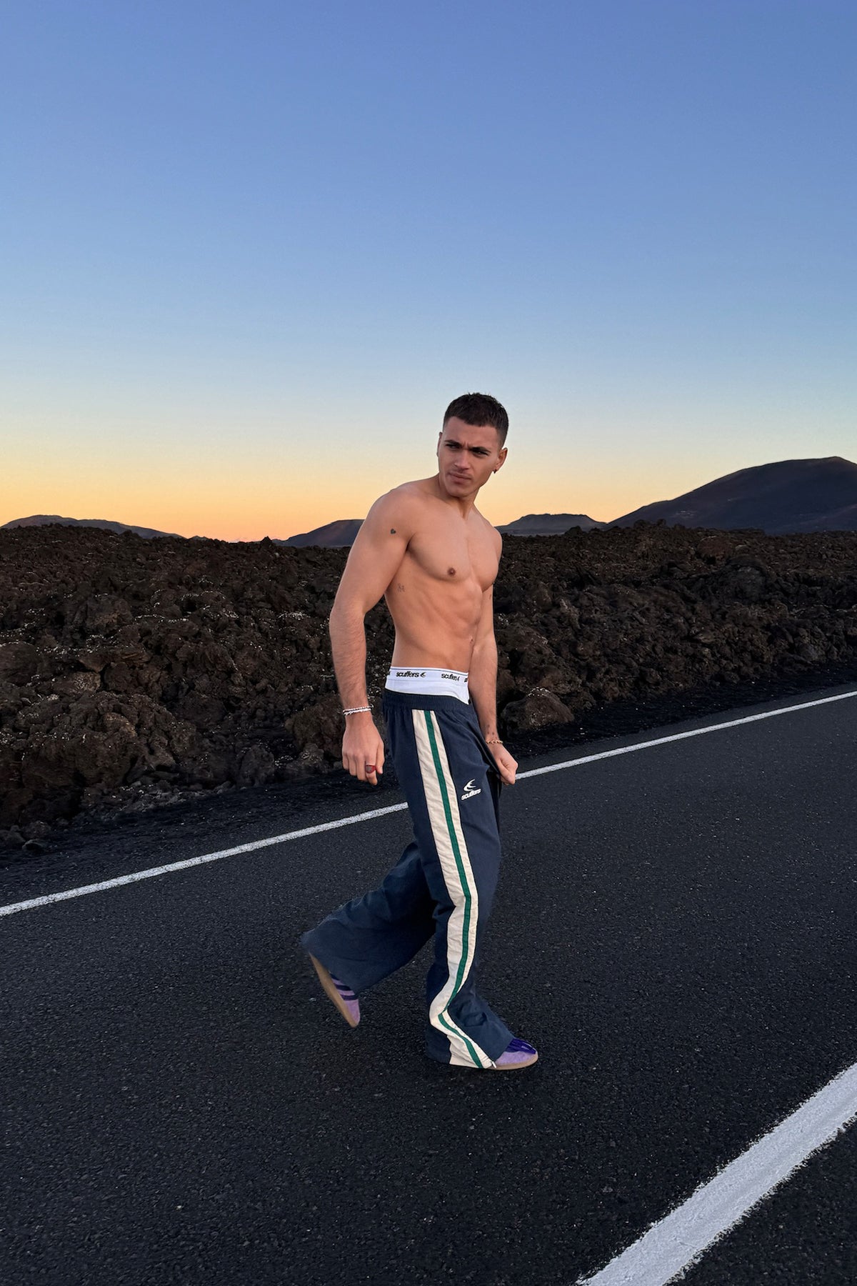 Spodnie Sport Tech granatowo-zielone