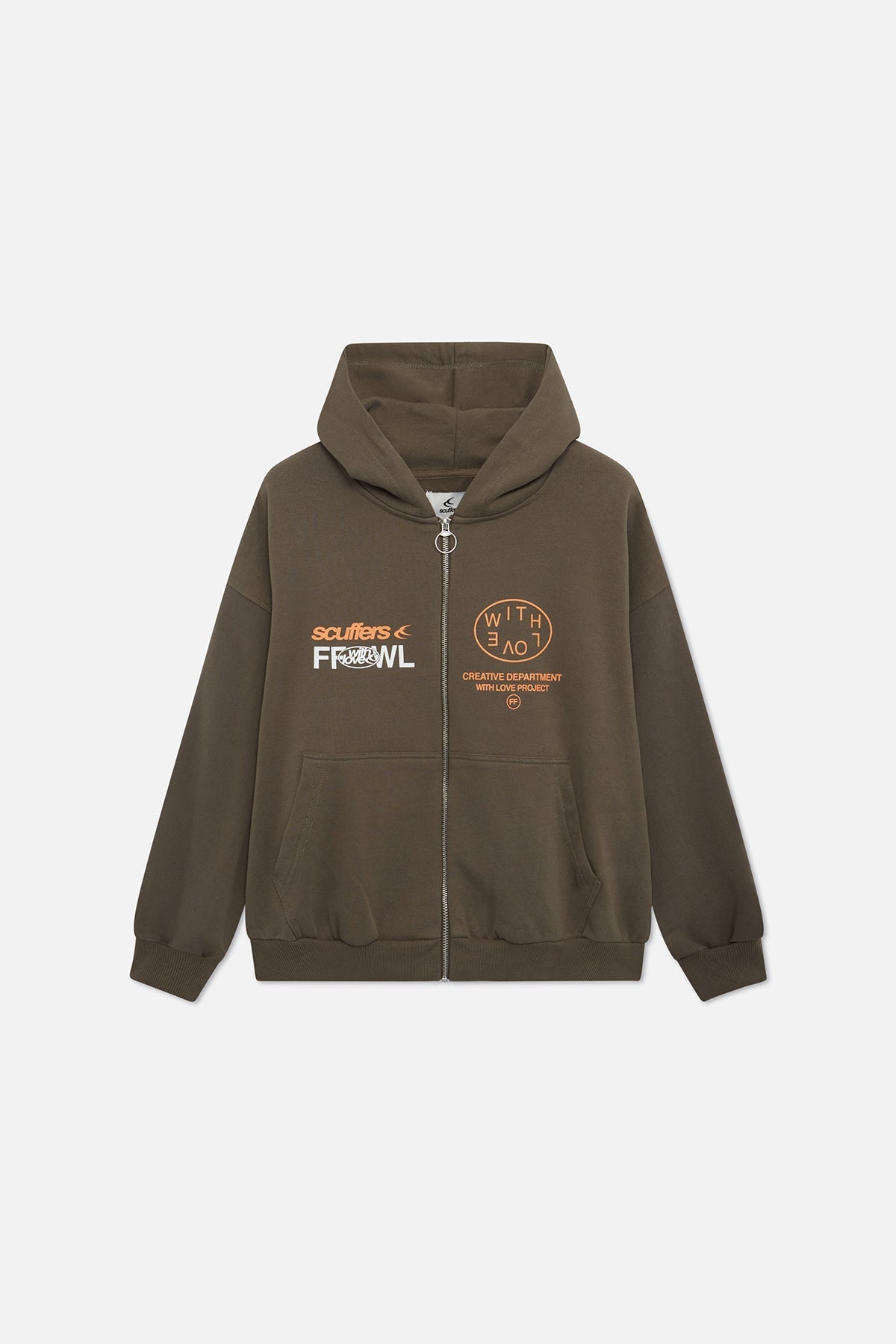 Bluza z kapturem zapinana na zamek Caviar Olive