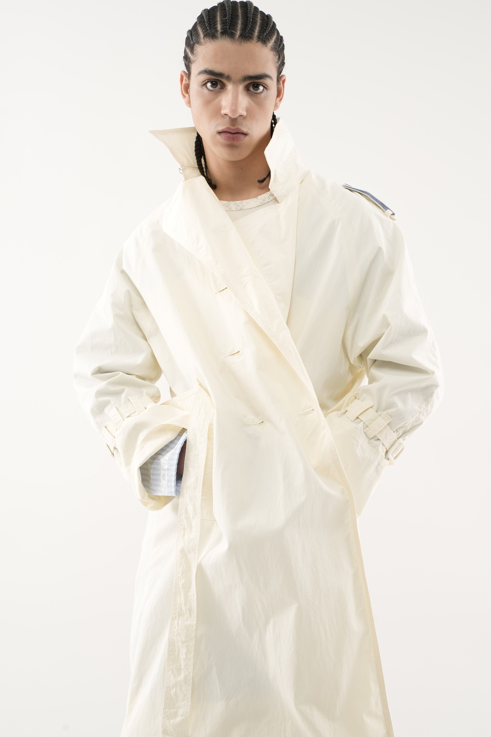 Płaszcz trencz Vichy Ecru