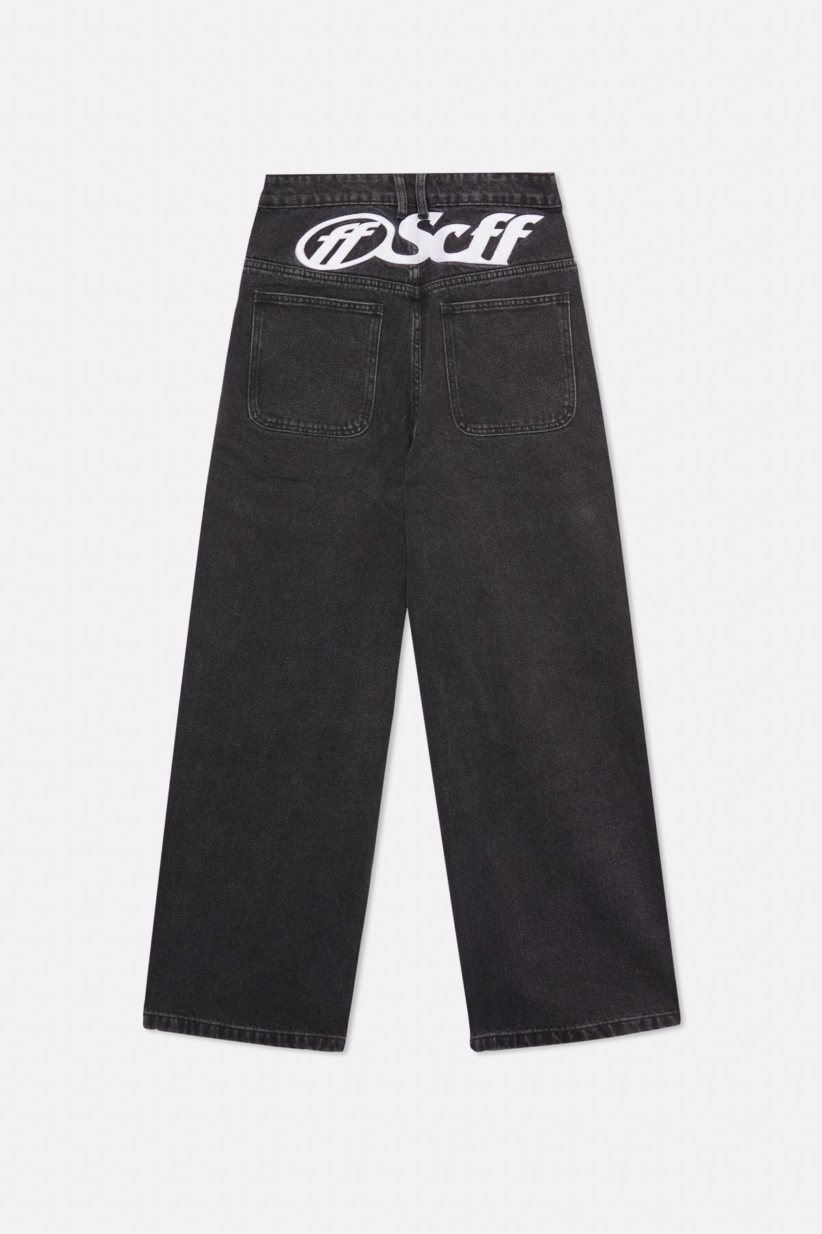 Podarte, oversize'owe, sprane czarne jeansy