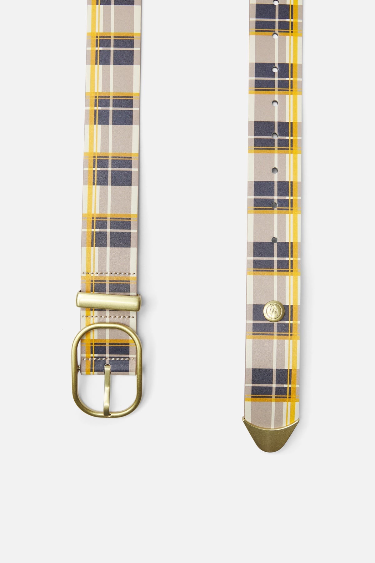 Brązowy pas w kratkę