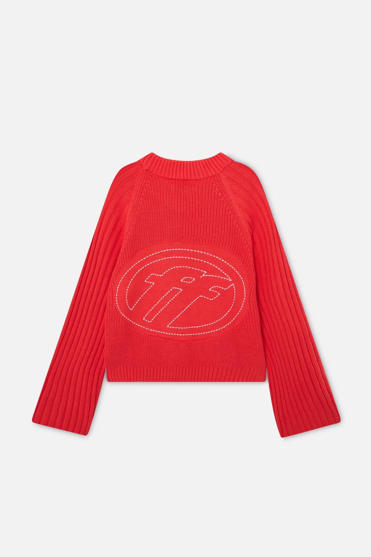 Jagodowo-czerwony dzianinowy