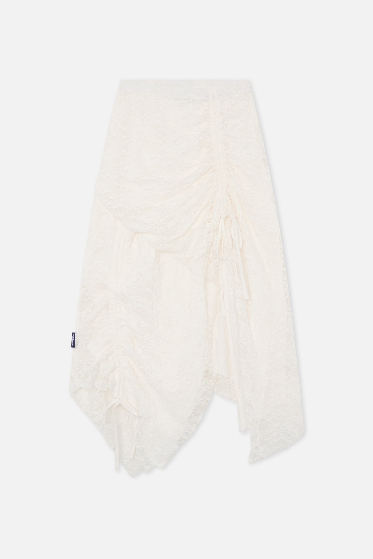 Asymetryczna koronkowa biała spódnica