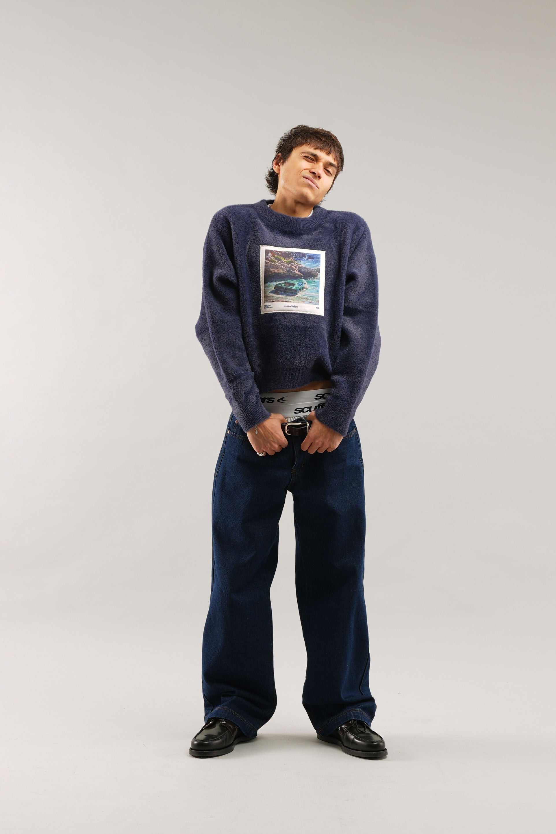 Olej #1 Granatowy dzianinowy