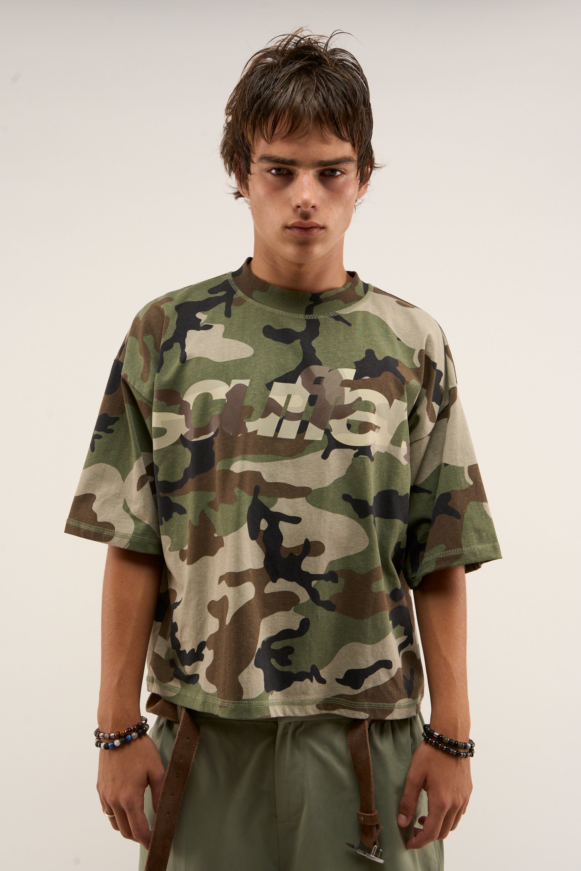 Podwójna zielona koszulka w kamuflażu