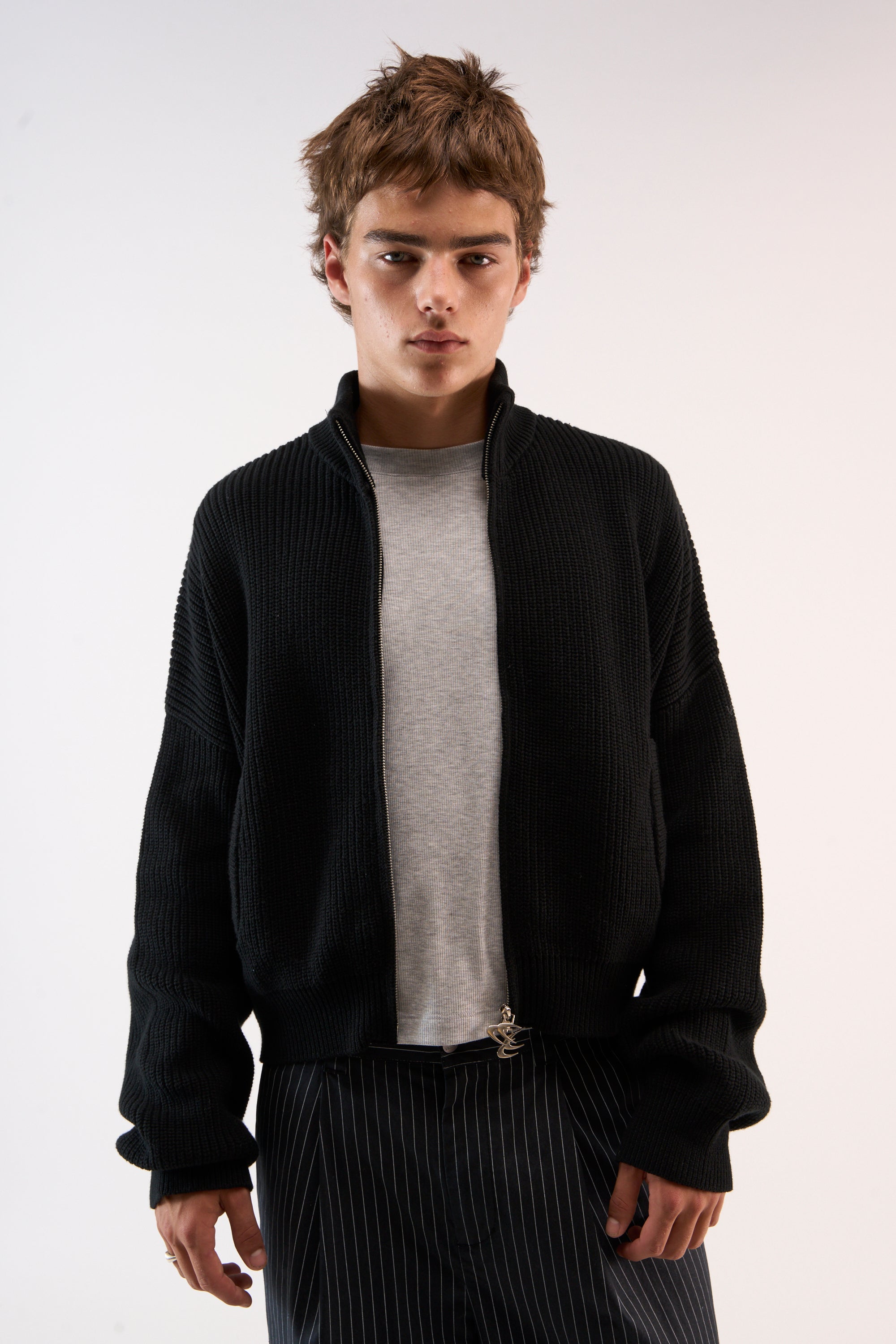 Czarny dzianinowy zamek błyskawiczny Delore