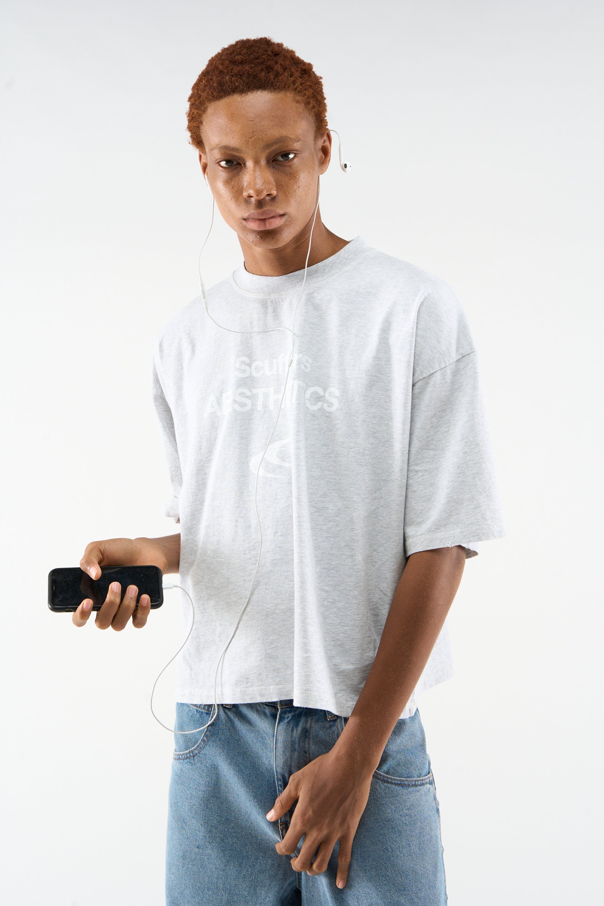 Koszulka Nobrand w kolorze jasnoszarym melanż