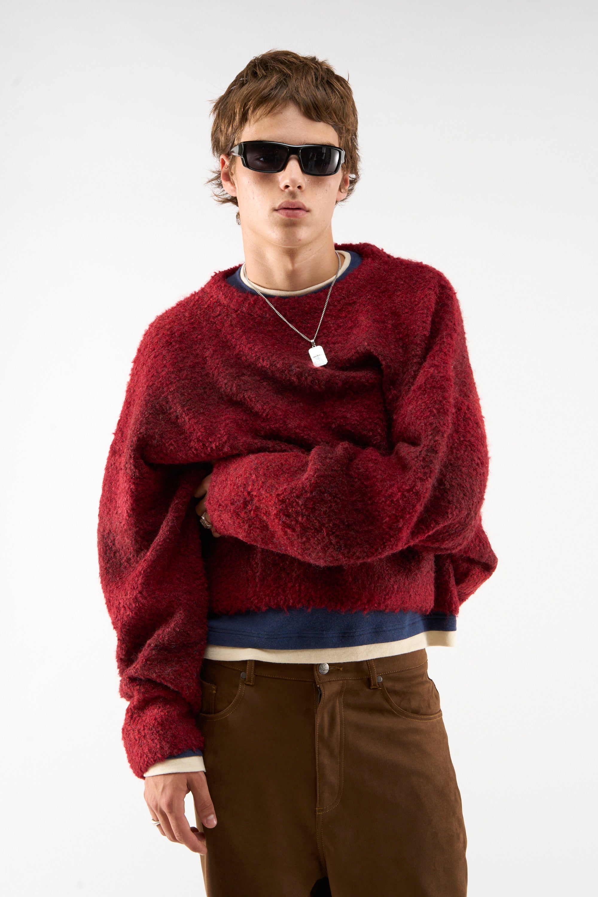 Specjalny czerwony dzianinowy