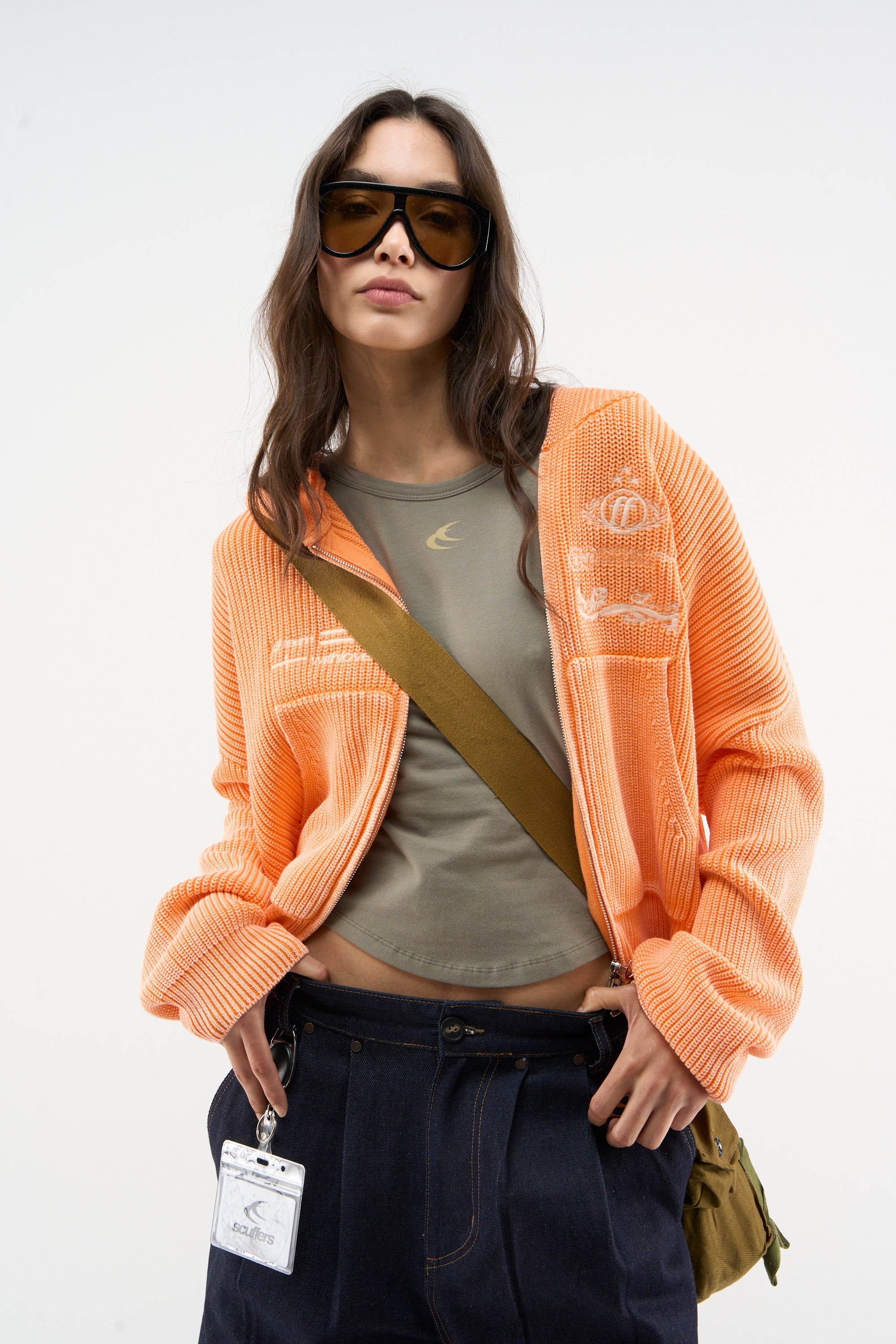 Burmistrz pomarańczowy dzianinowy zamek błyskawiczny