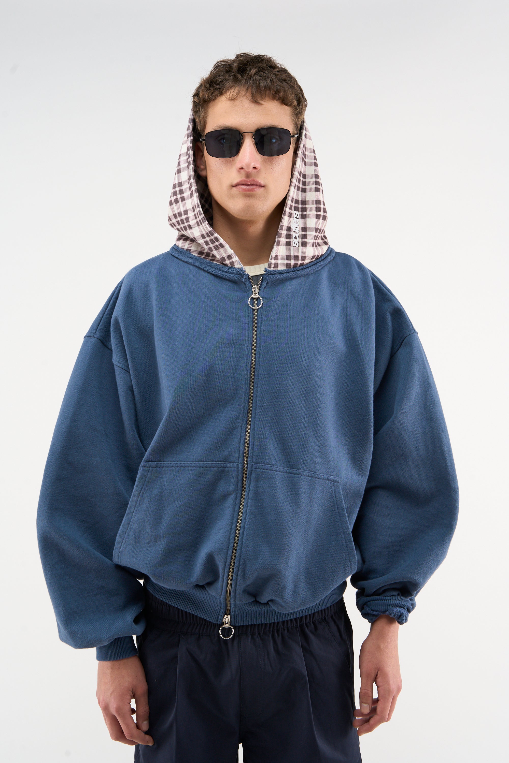 Nowa maska granatowo-niebieska z zamkiem błyskawicznym