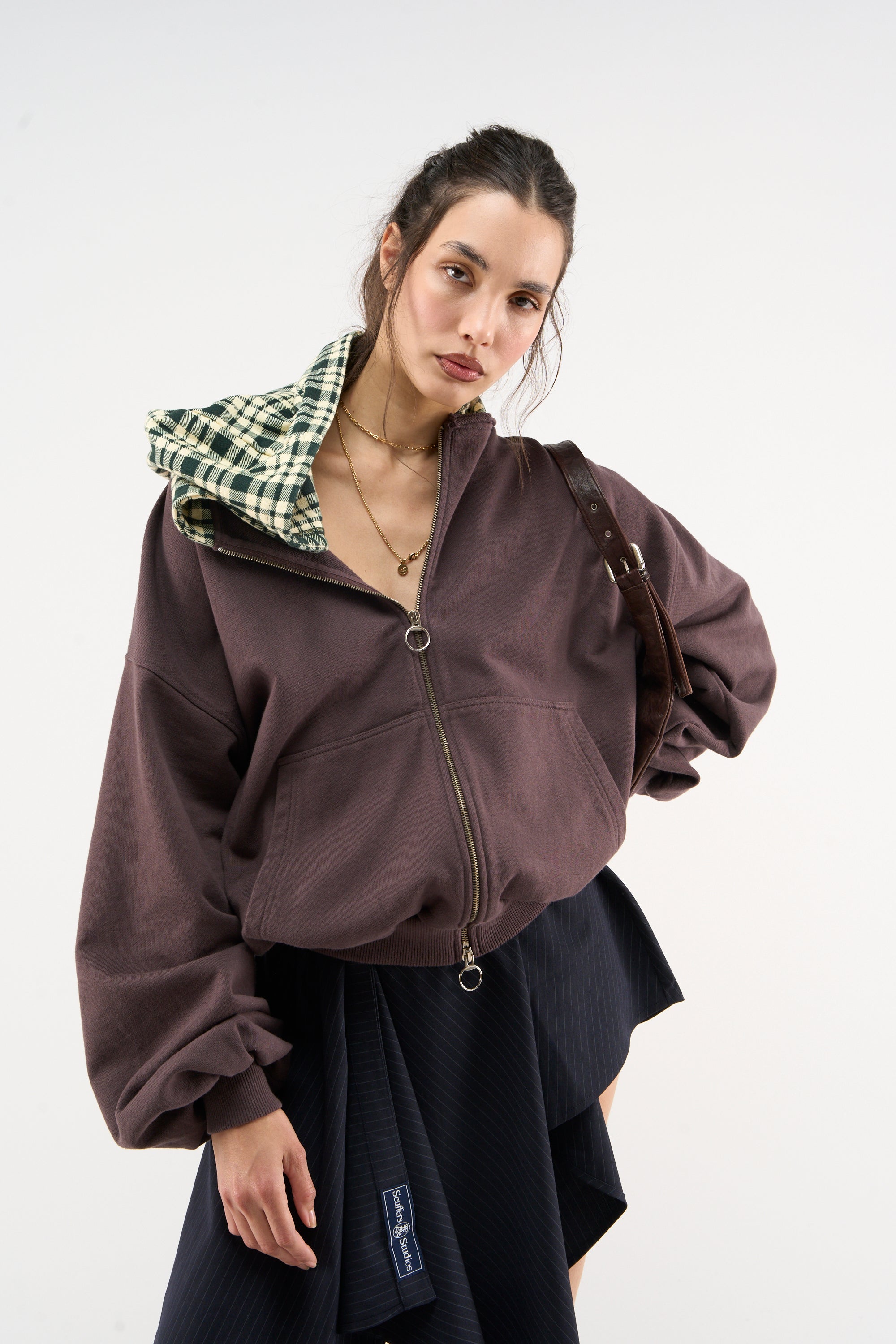 Nowa maska brązowy zamek błyskawiczny