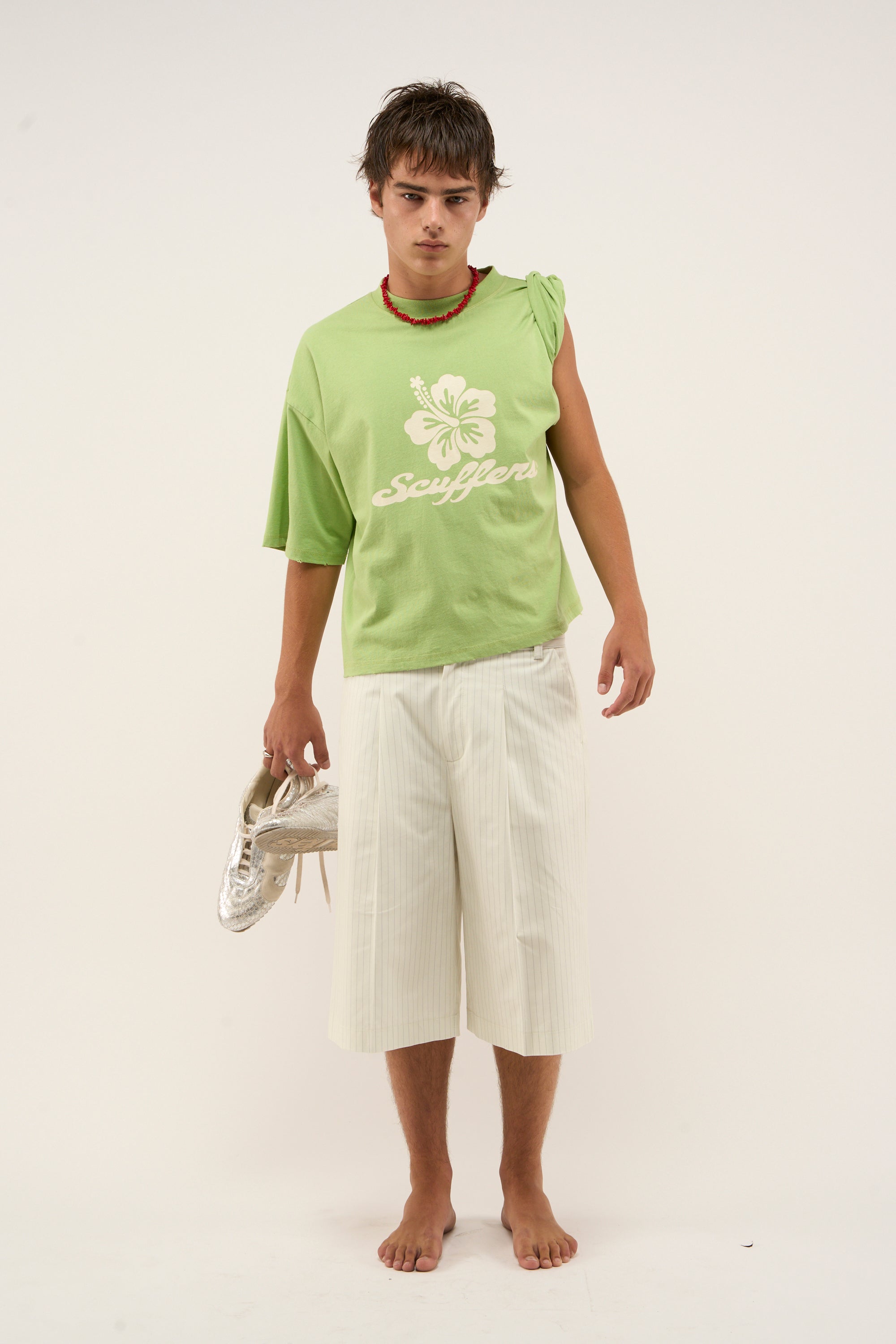 Szorty Maison Ecru w prążki