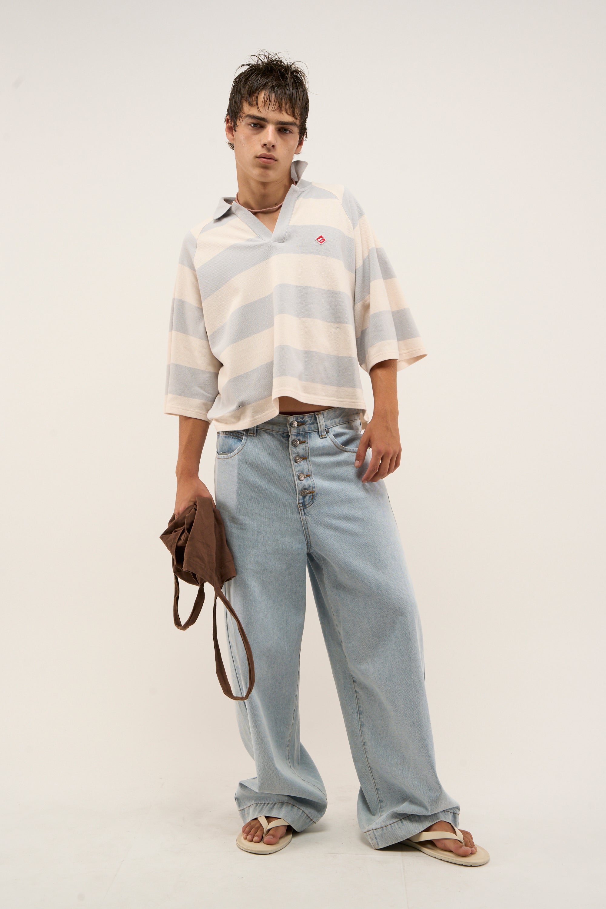 Koszulka polo w jasnoniebieskie paski Signature