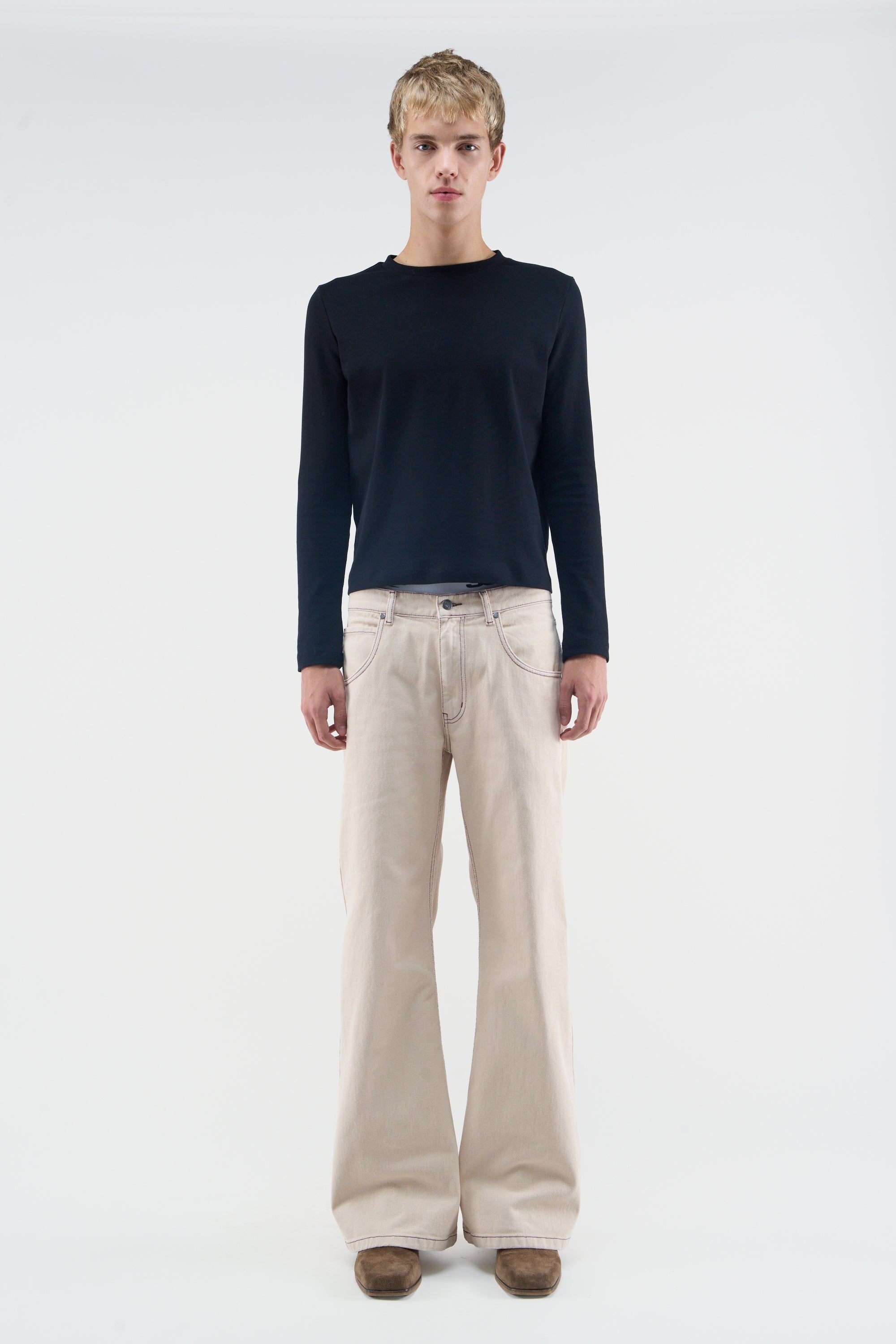 Nowe rozszerzane spodnie w kolorze ecru