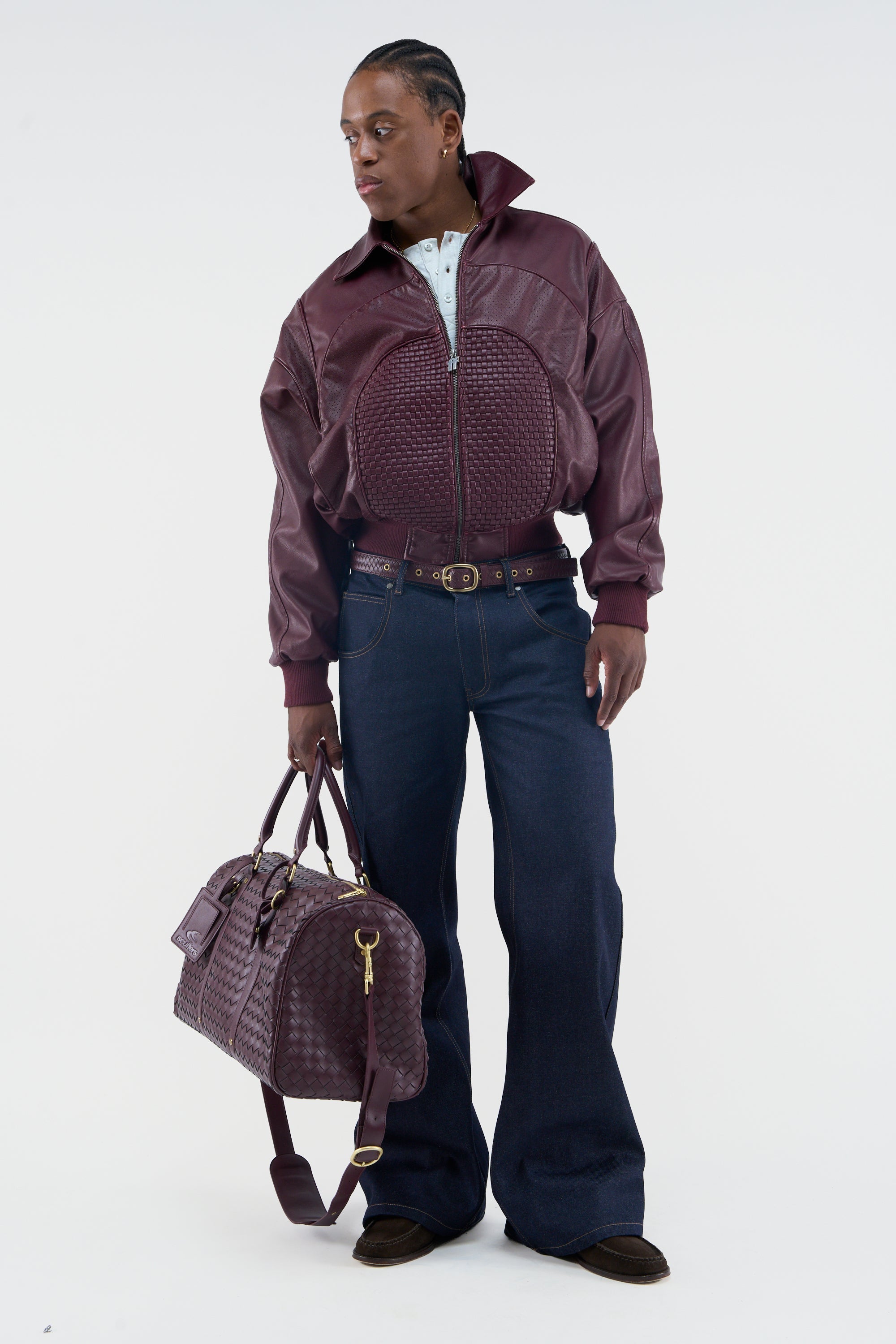 Kurtka w stylu bordowym