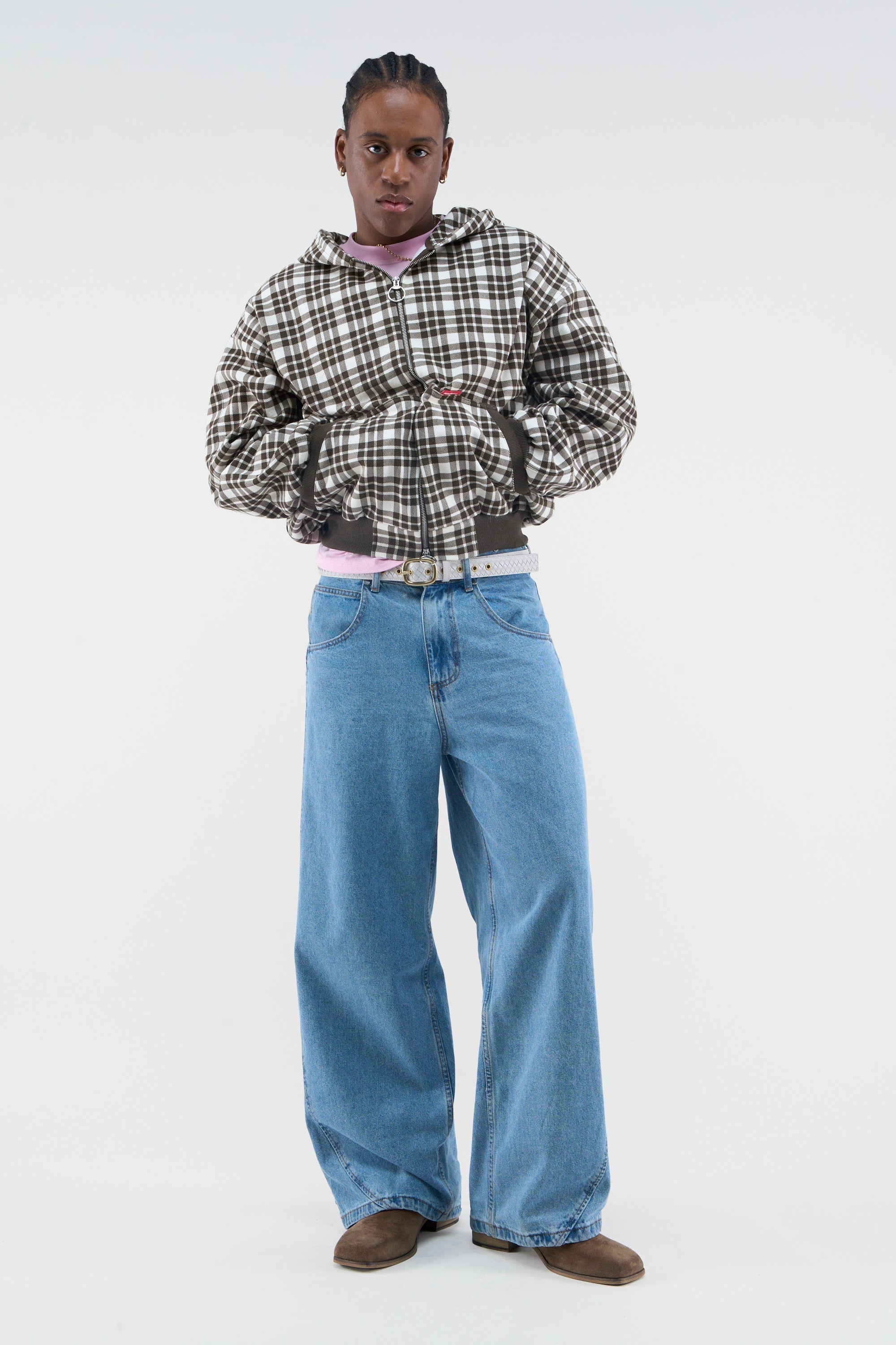 Zamek błyskawiczny Scff Brown Checks