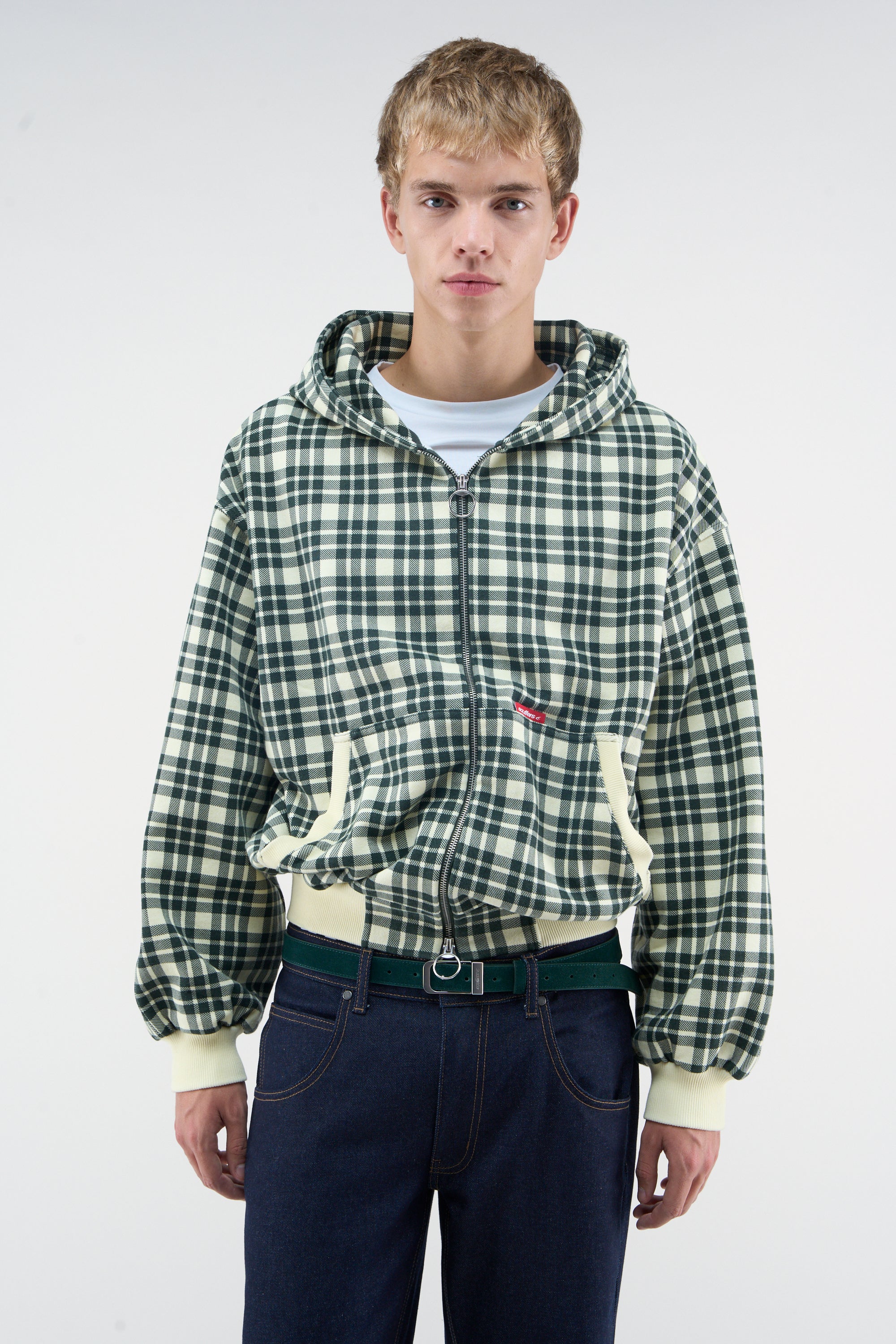 Zamek błyskawiczny Scff Green Checks