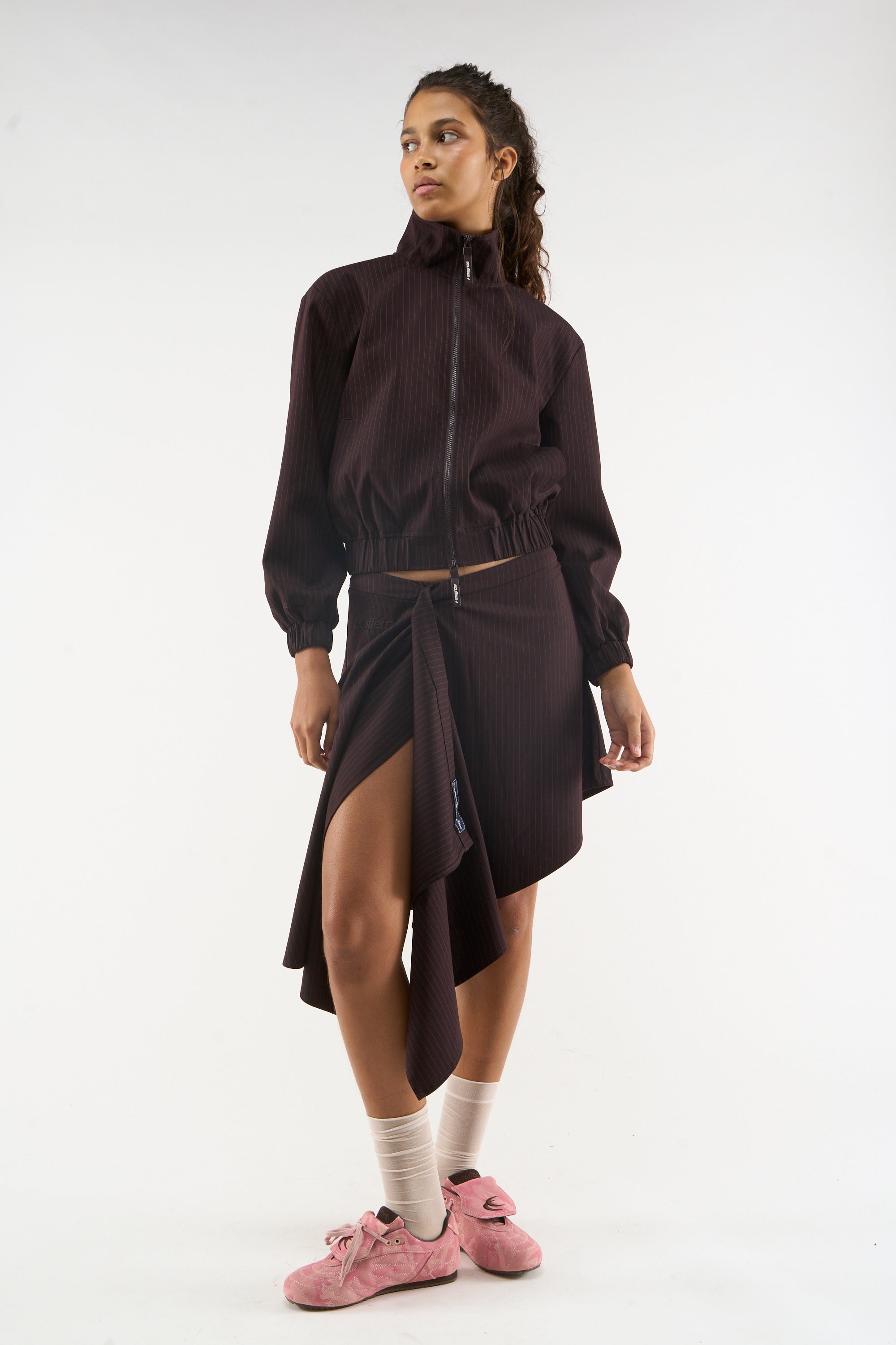 Nautica Burgundy Pinstripe Skirt