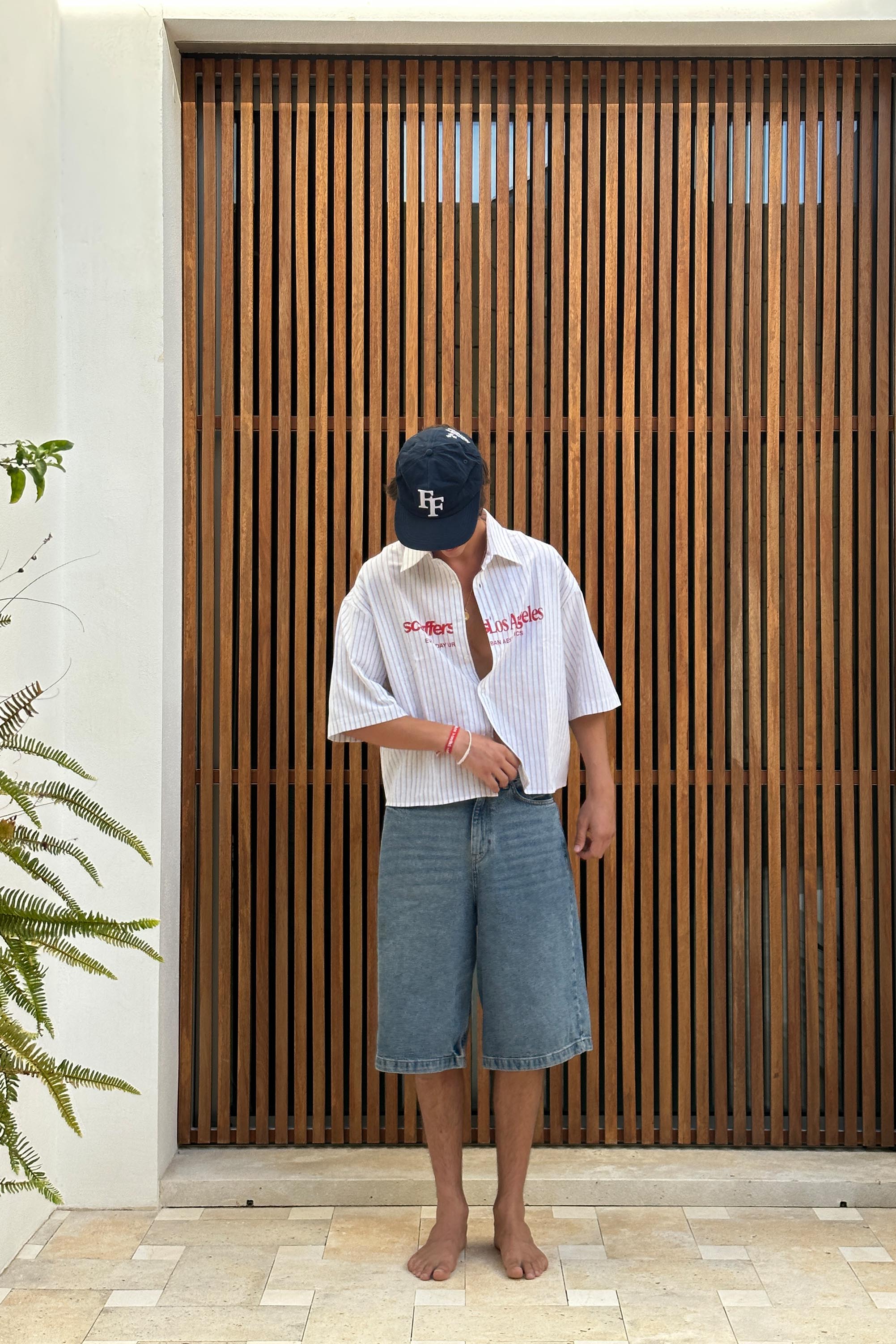 Koszula w prążki Not LA Yet Ecru