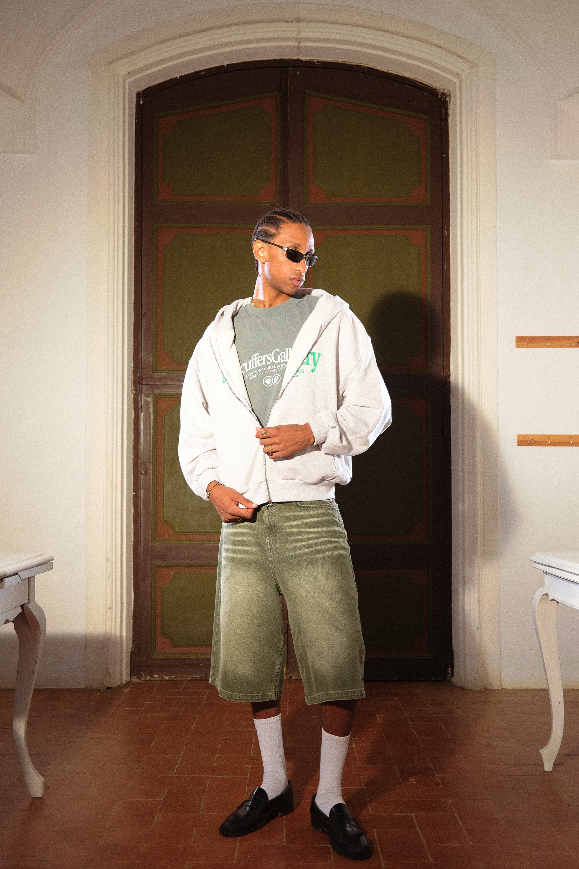 Bluza z kapturem zapinana na zamek Gallery Grey