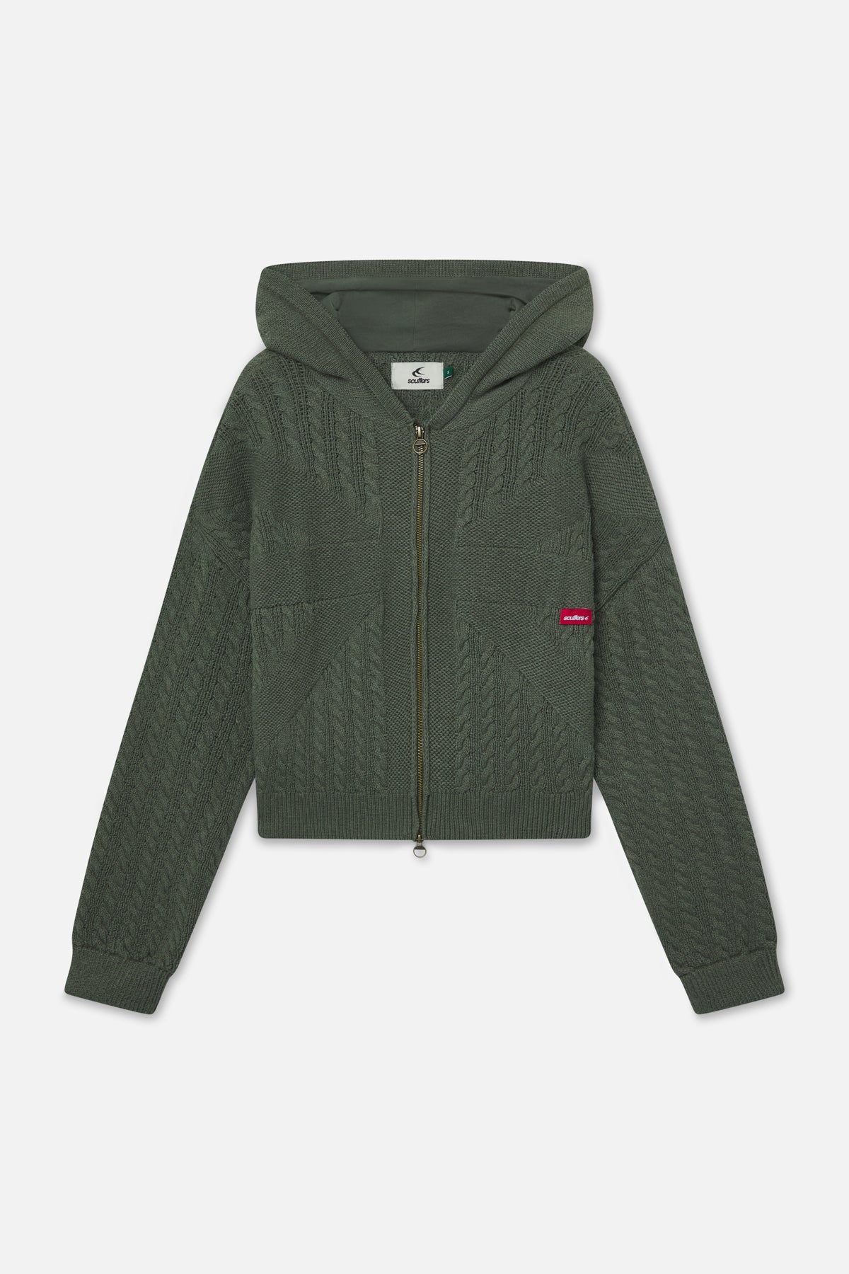 Zielony dzianinowy zamek błyskawiczny