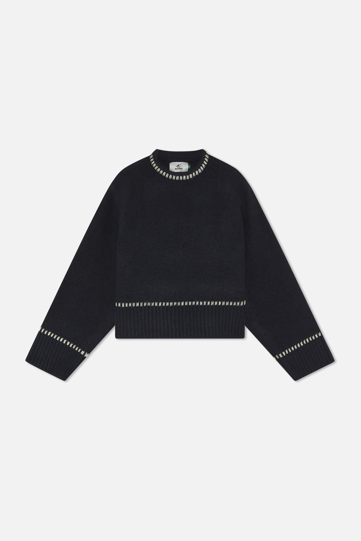 Ręcznie robiony na drutach niebieski