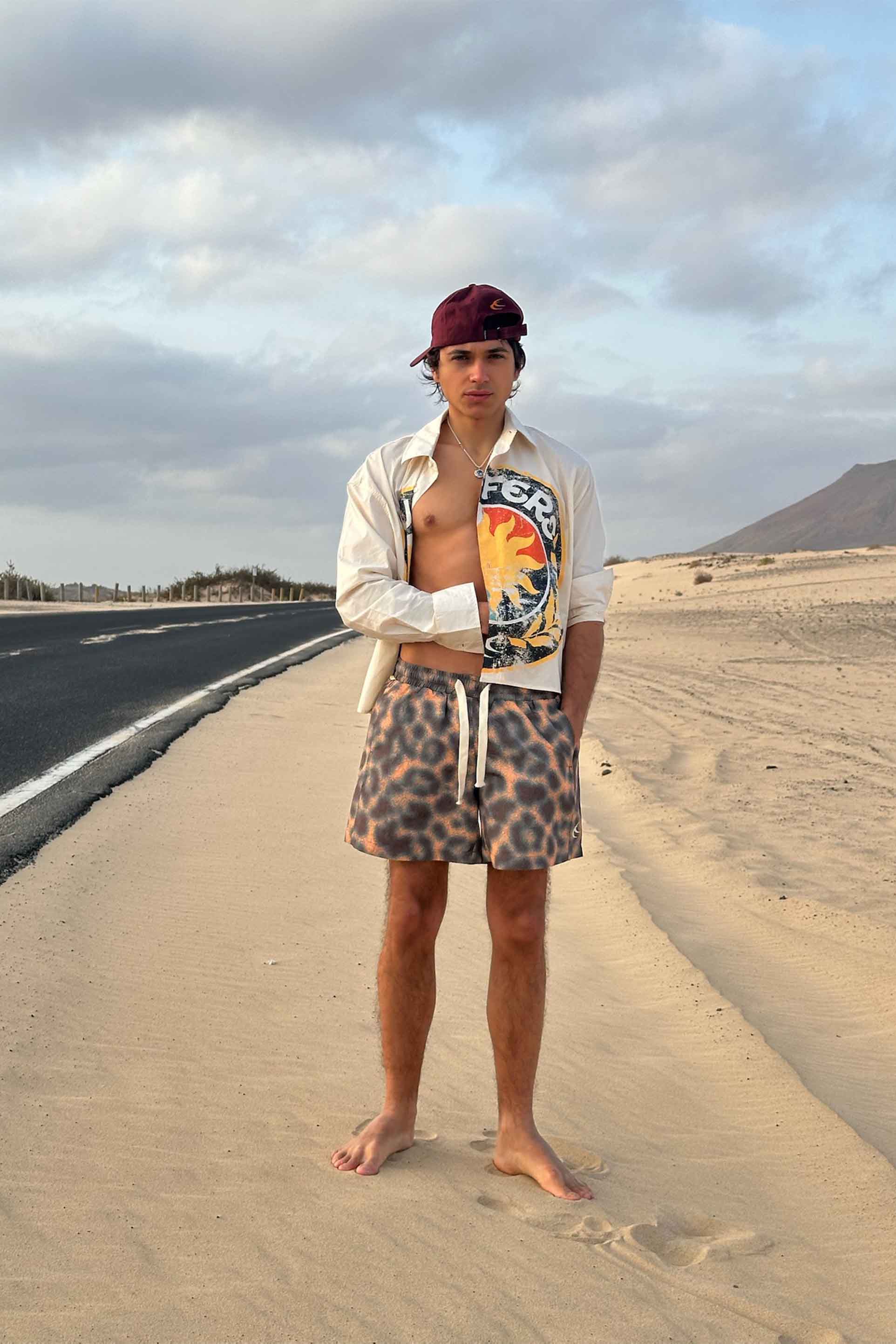 Brązowe spodnie kąpielowe Cheetah