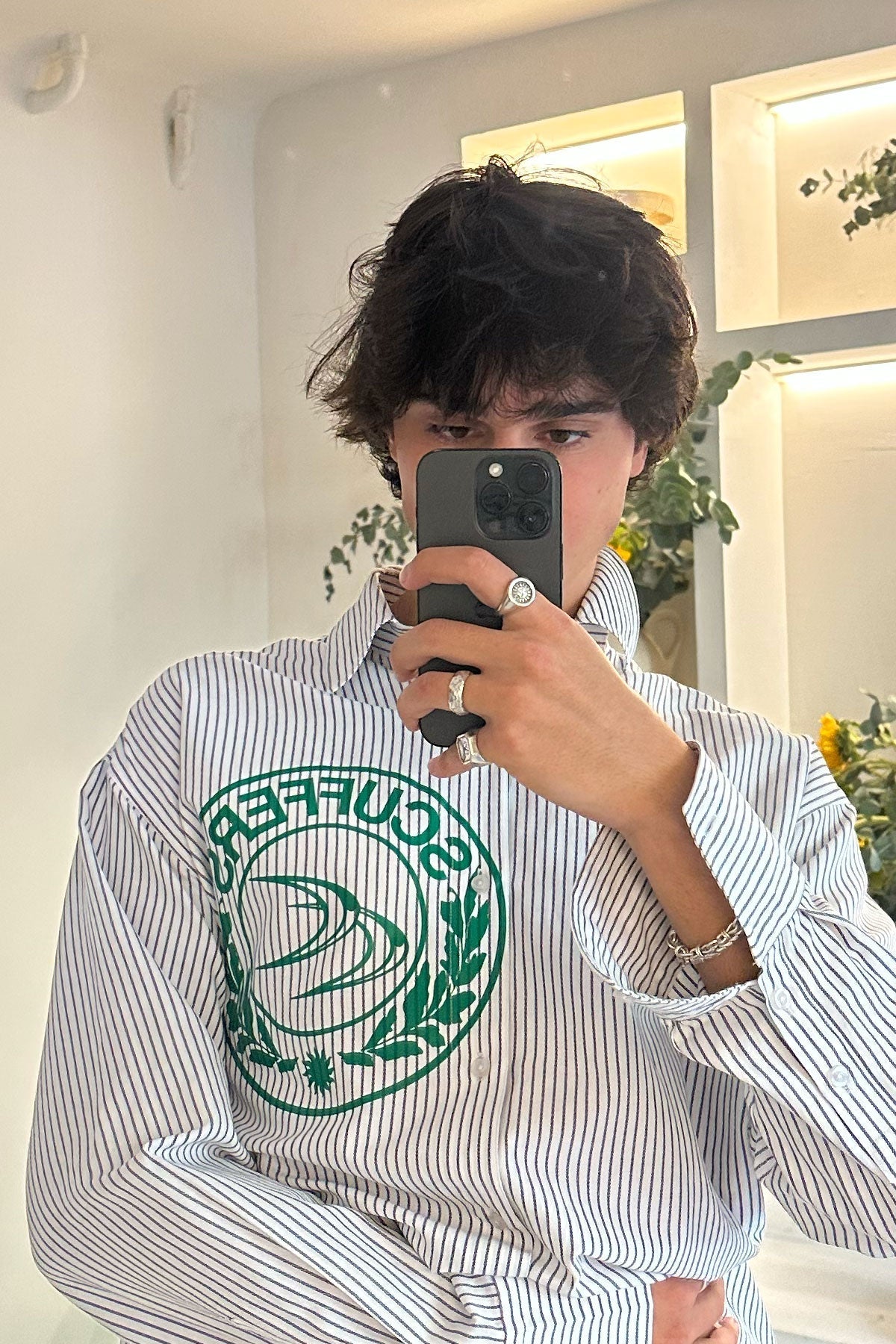 Koszula w paski CLG w kolorze szarym