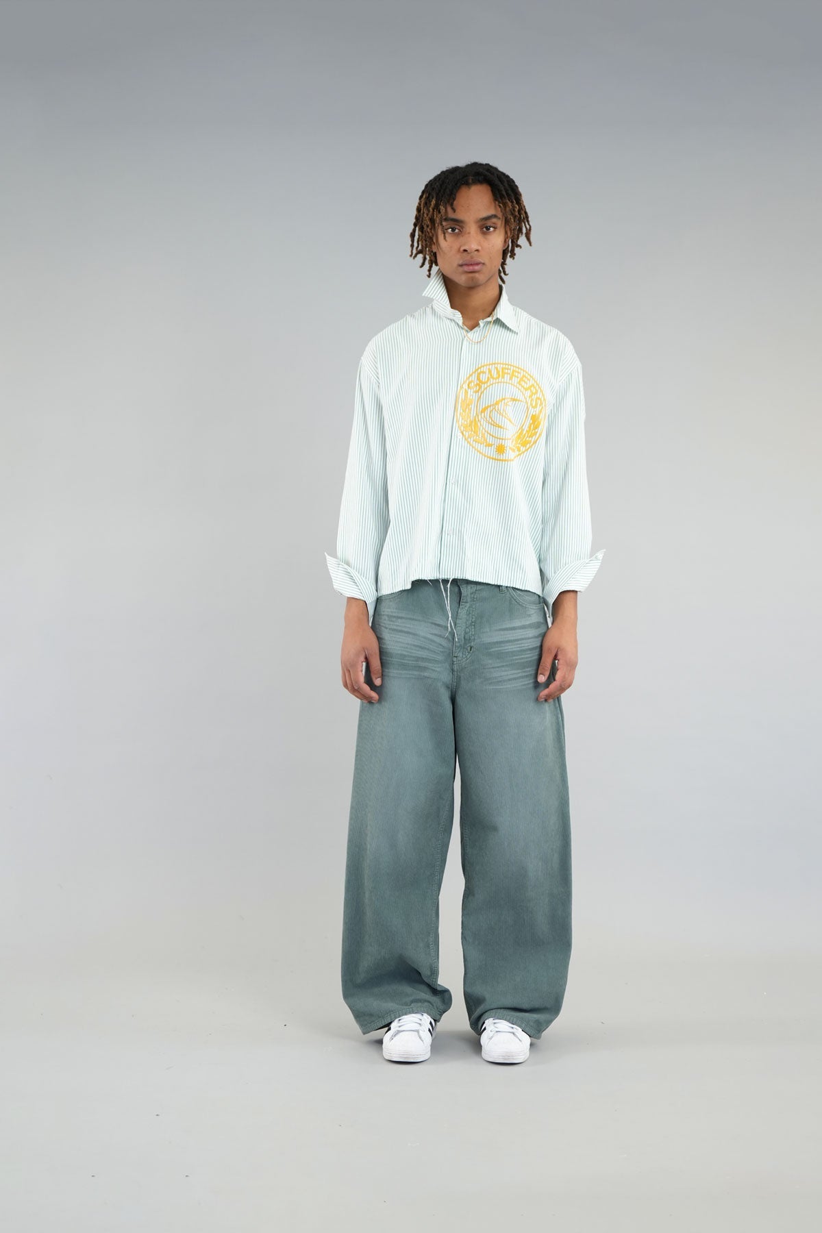 Koszula CLG w paski zielona