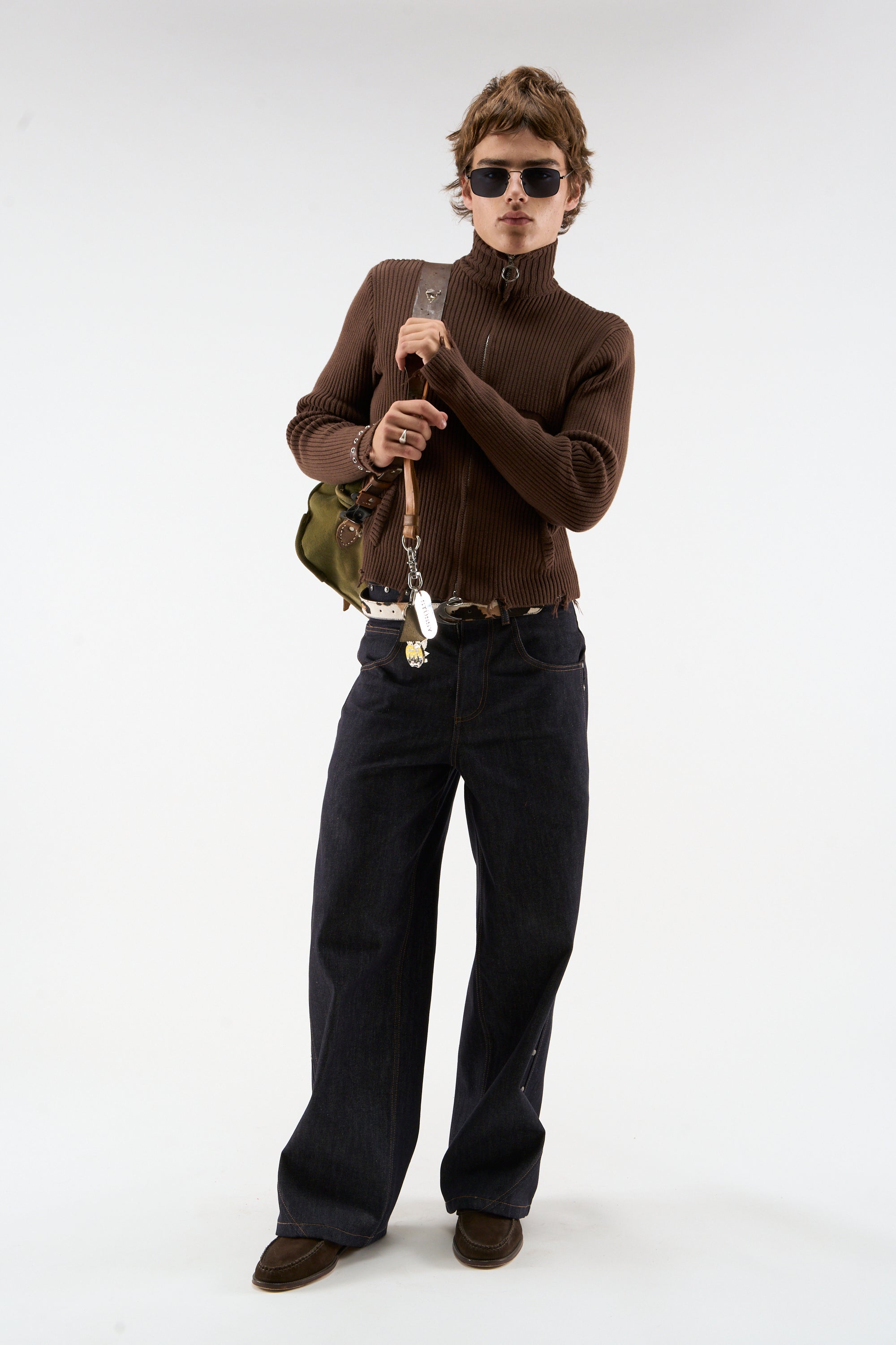 Bawdy Knit Brown Zipper