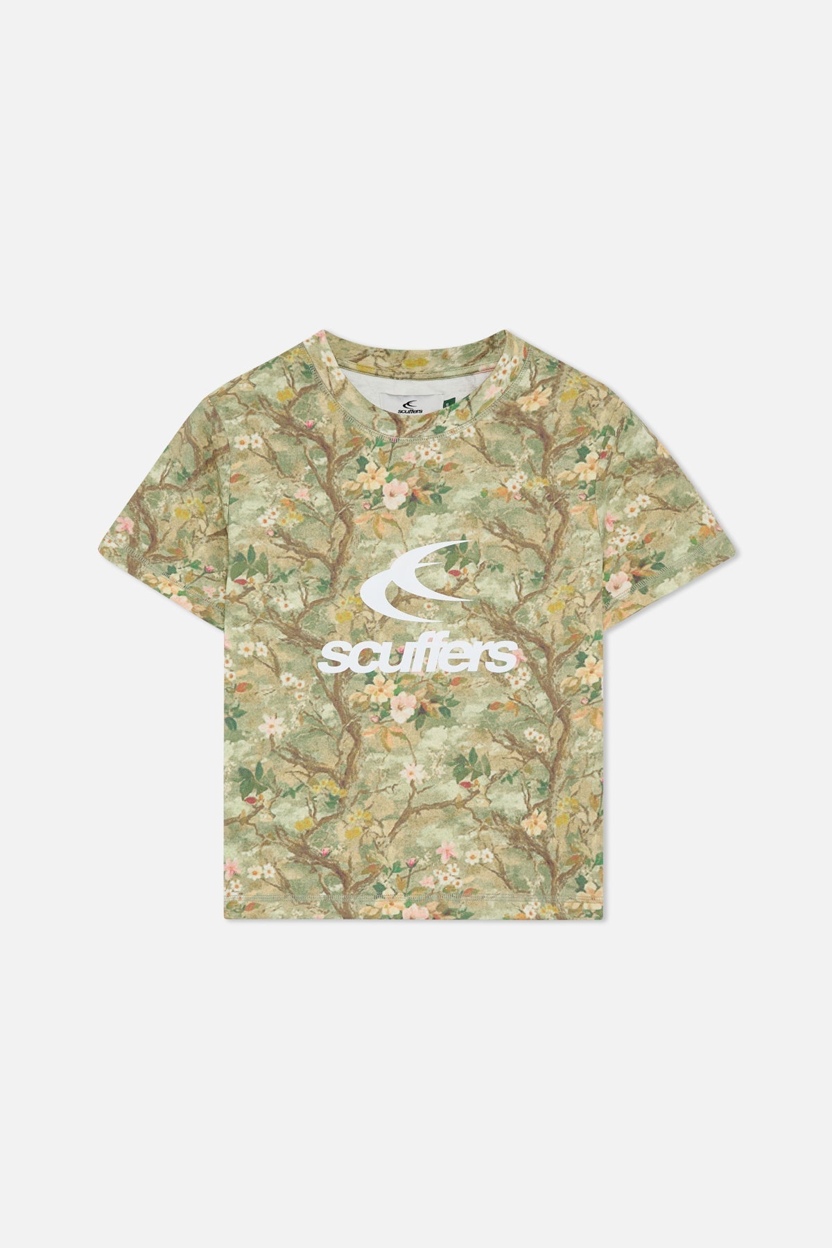 Dopasowana koszulka z prawdziwymi kwiatami