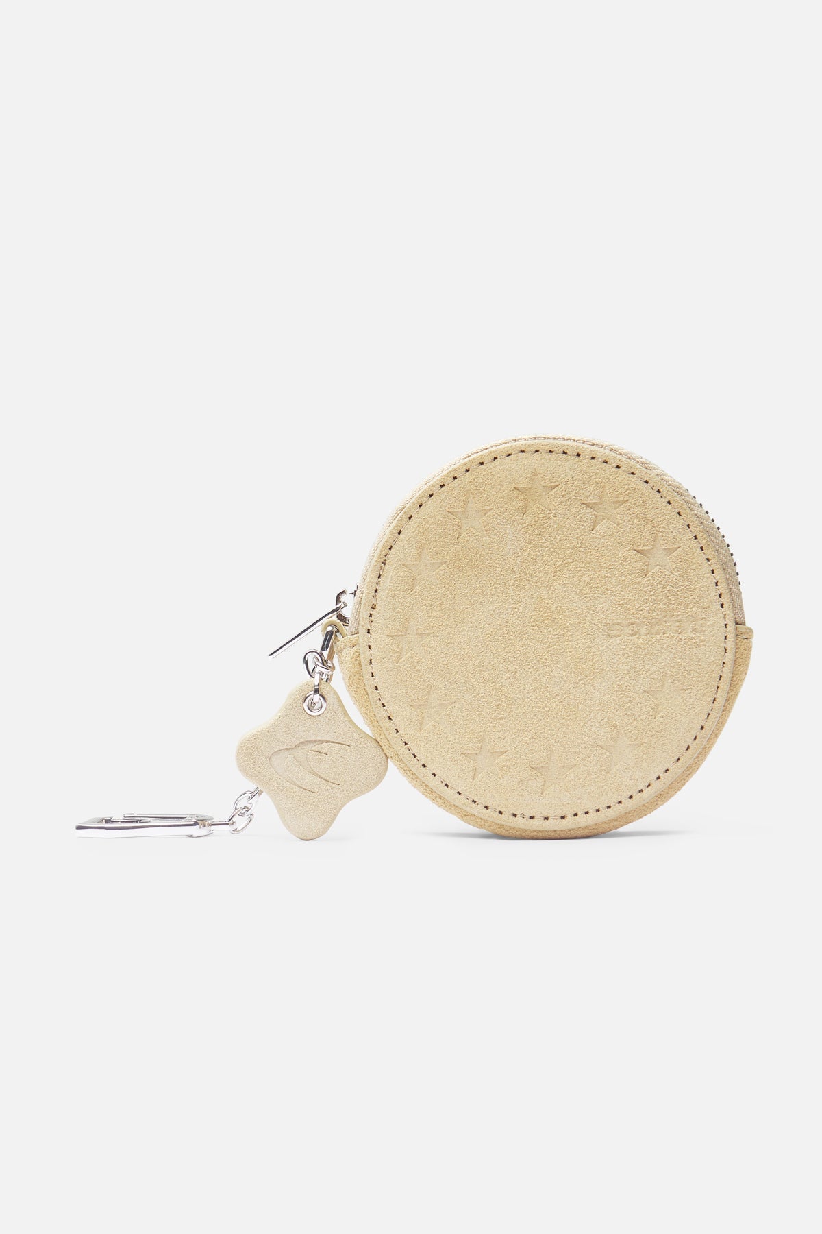 Zamszowy portfel na klucze w kolorze ecru