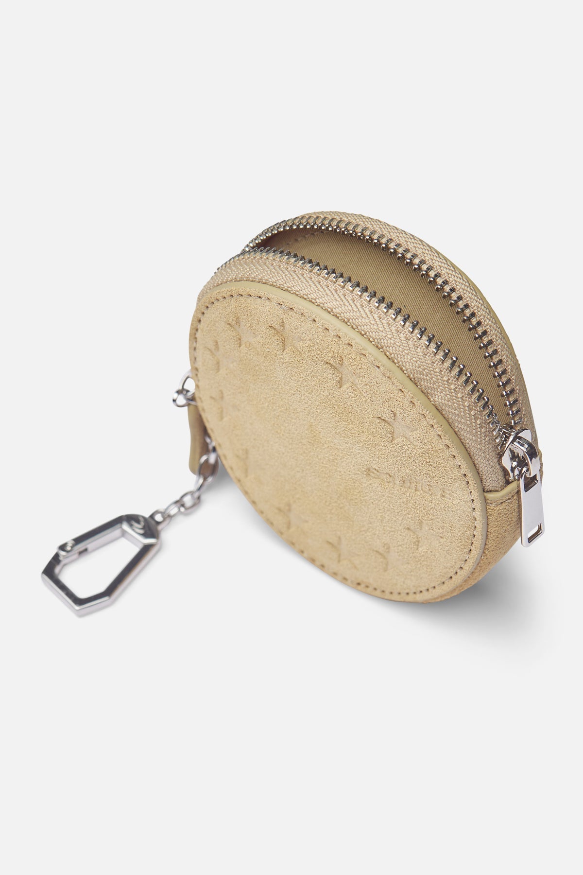 Zamszowy portfel na klucze w kolorze ecru