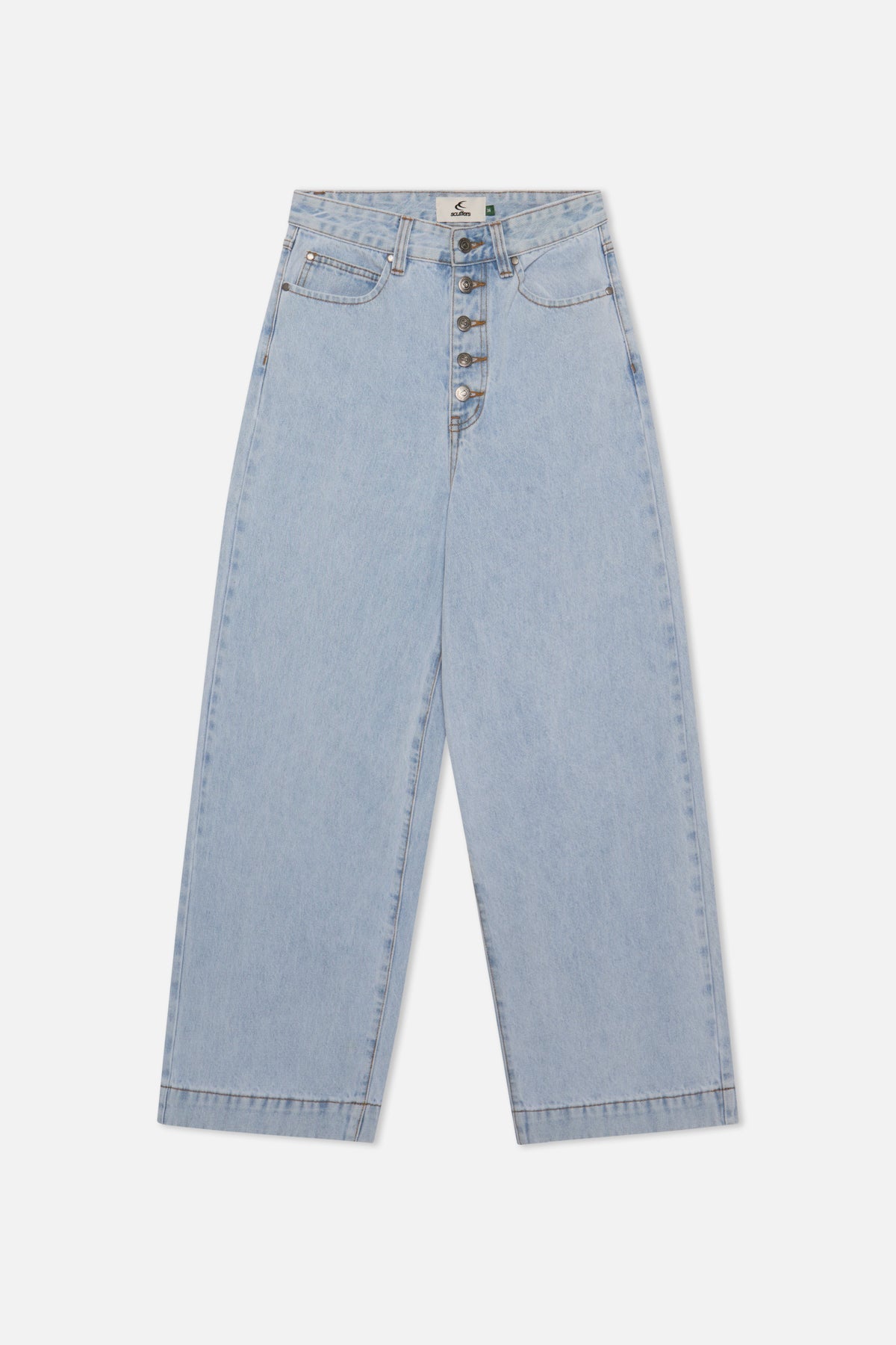 Tropikalne jasnoniebieskie spodnie