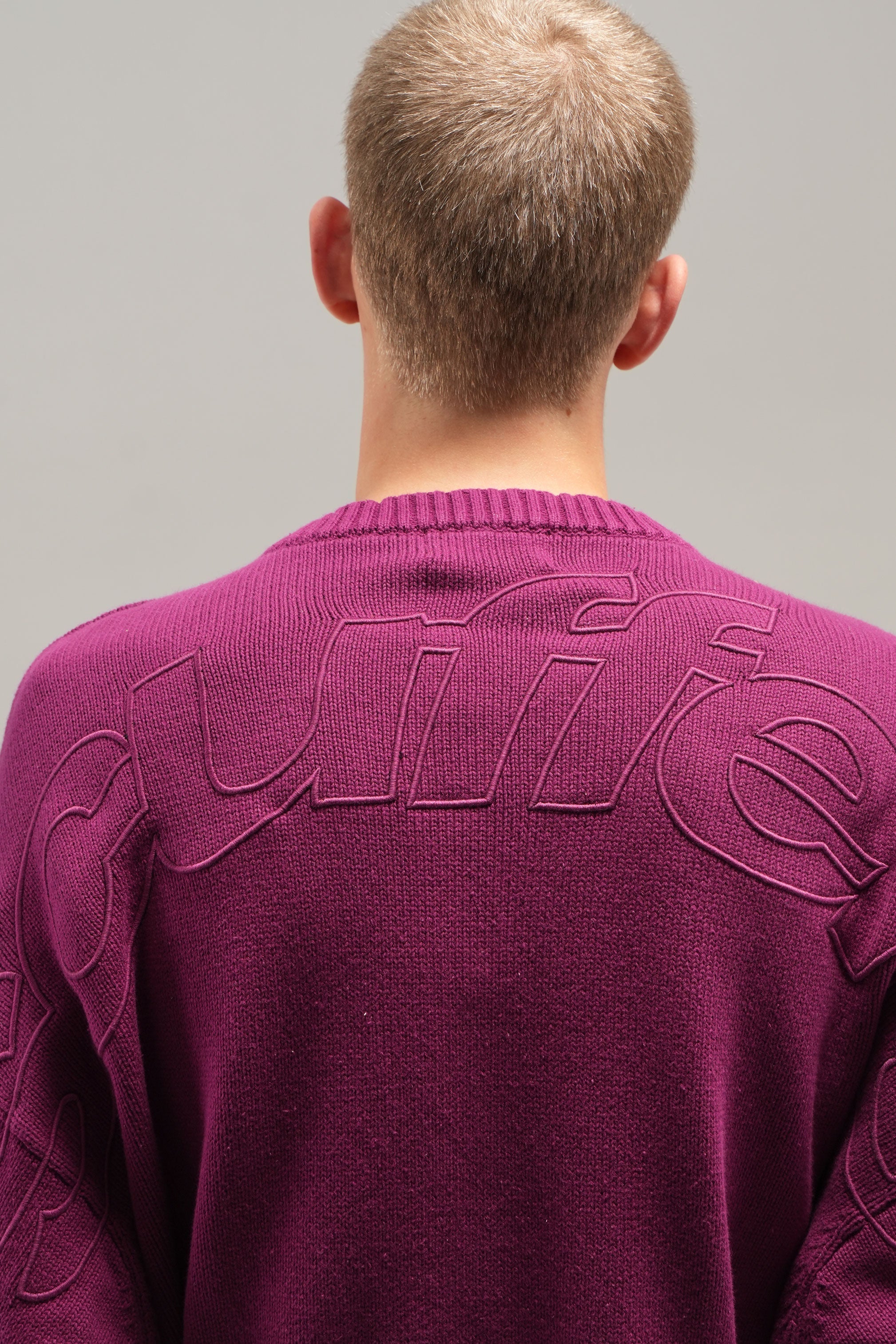 Podwójny bordowy dzianinowy